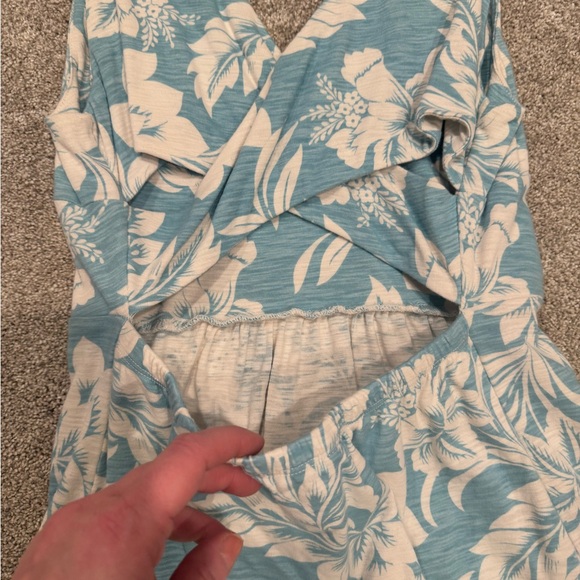 Tommy Bahama Blue and Cream Floral Midi Dress - Picture 5 of 6